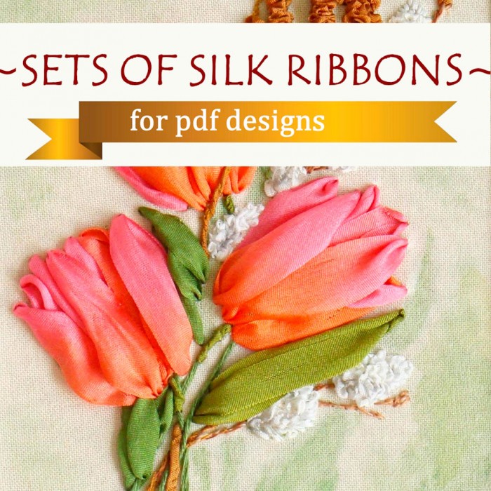 Ribbon Set for TULIPS AND PUSSY WILLOW pdf Pattern